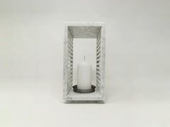 Luxor - Contemporary Candle Lantern in Carrara Marble -  (Medium Size)