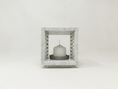 Luxor - Contemporary Candle Lantern in Carrara Marble -  (Small Size)