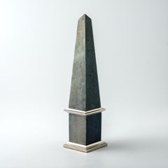 LUXOR Obelisk Clock  shagreen leather -  Design inspired by Ancient Egypt