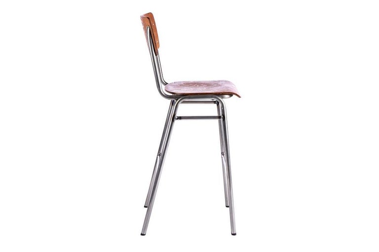 Luxor Wooden and Metal Bar Stool, 20th Century For Sale at 1stDibs