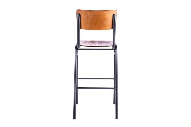 Luxor Wooden and Metal Bar Stool, 20th Century For Sale at 1stDibs