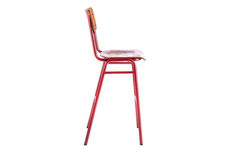 Luxor Wooden and Metal Bar Stool, 20th Century For Sale at 1stDibs