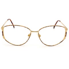 Luxottica goldenelectroplated vintage glasses frame