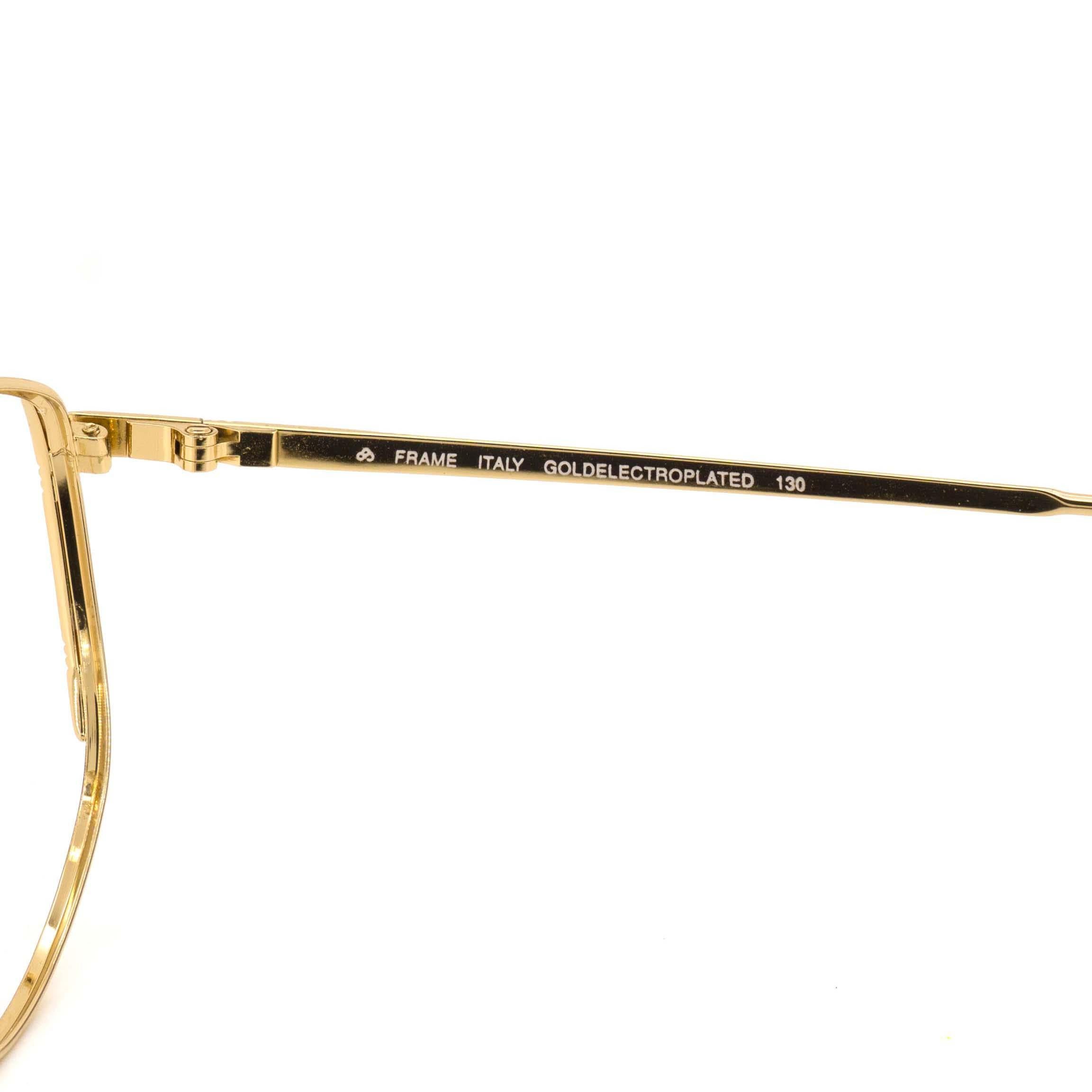 Rahmen aus goldenen, elektrifizierten Vintage-Gläsern von Luxottica im Zustand „Hervorragend“ im Angebot in Santa Clarita, CA