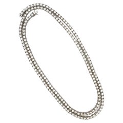 Collana di diamanti scintillanti da 31 pollici realizzata in oro bianco da 14 carati