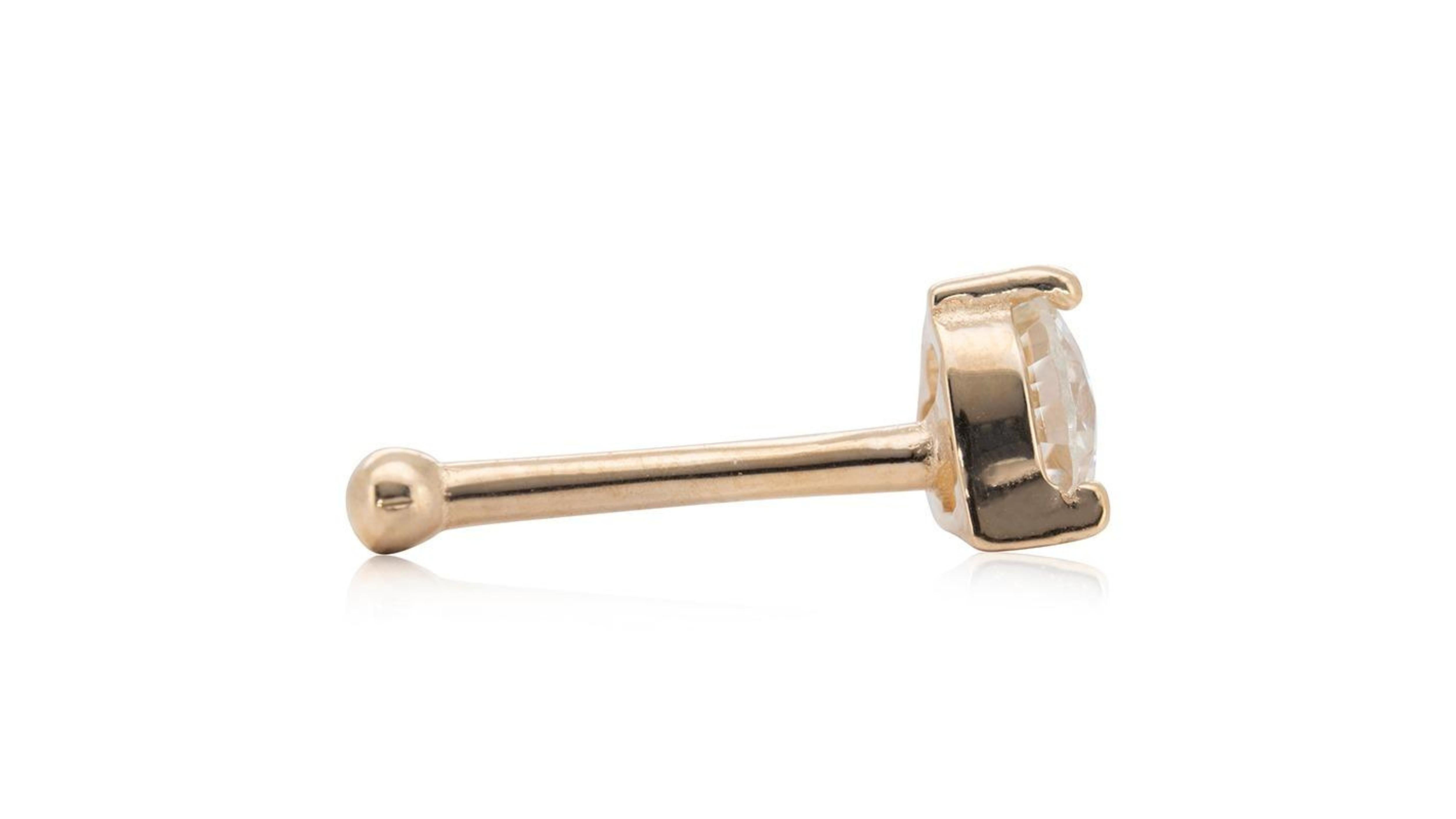 Round Cut Luxurious 0.03 ct. Round Diamond Nose Piercing  For Sale