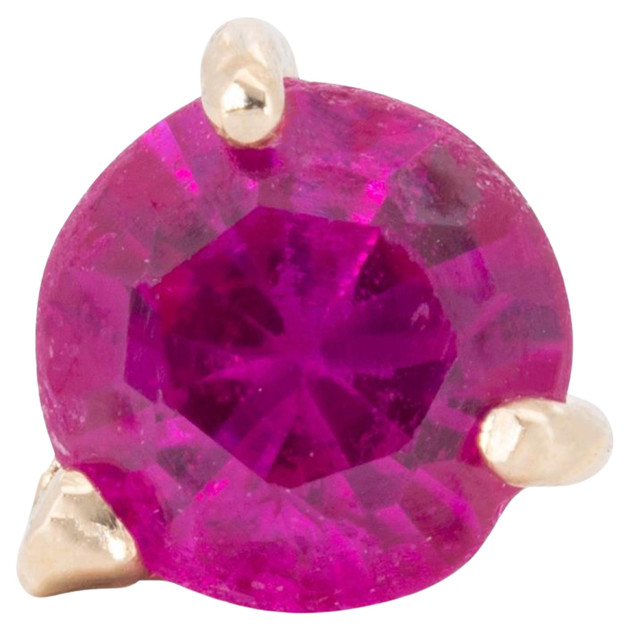 Luxurious 0.03 ct. Round Ruby Nose Piercing For Sale