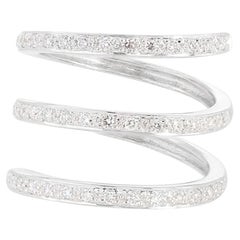 Luxurious 0.26ct Spiral-designed Diamond Ring set in 18K White Gold