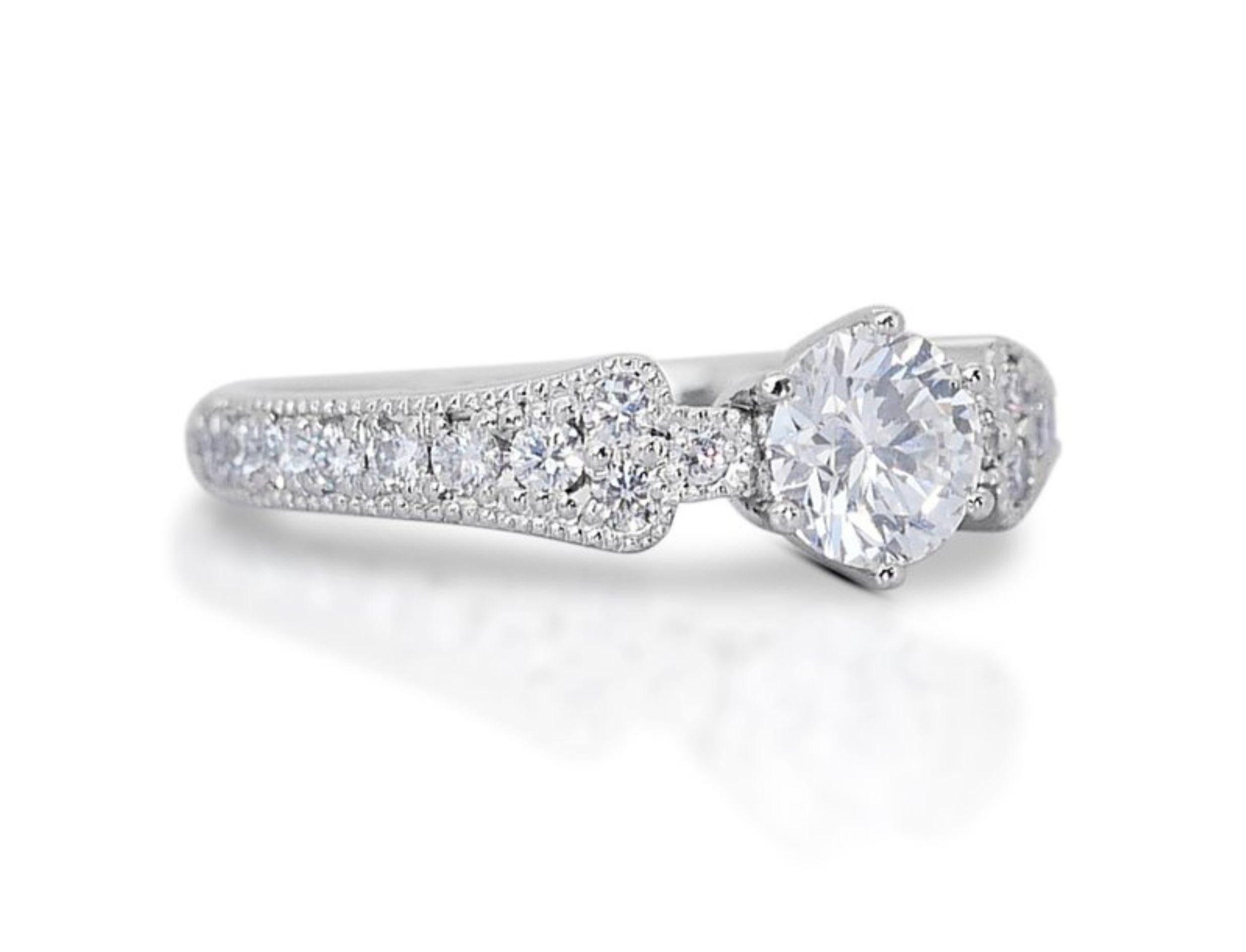 Luxuriöser 0,51 ct. Runder Brillant-Diamantenring im Zustand „Neu“ in רמת גן, IL