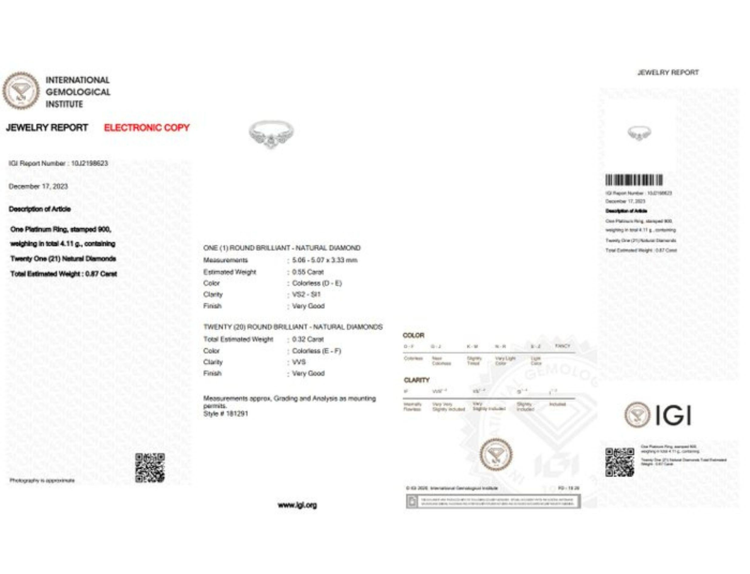 Luxuriöser 0,51 ct. Runder Brillant-Diamantenring 2