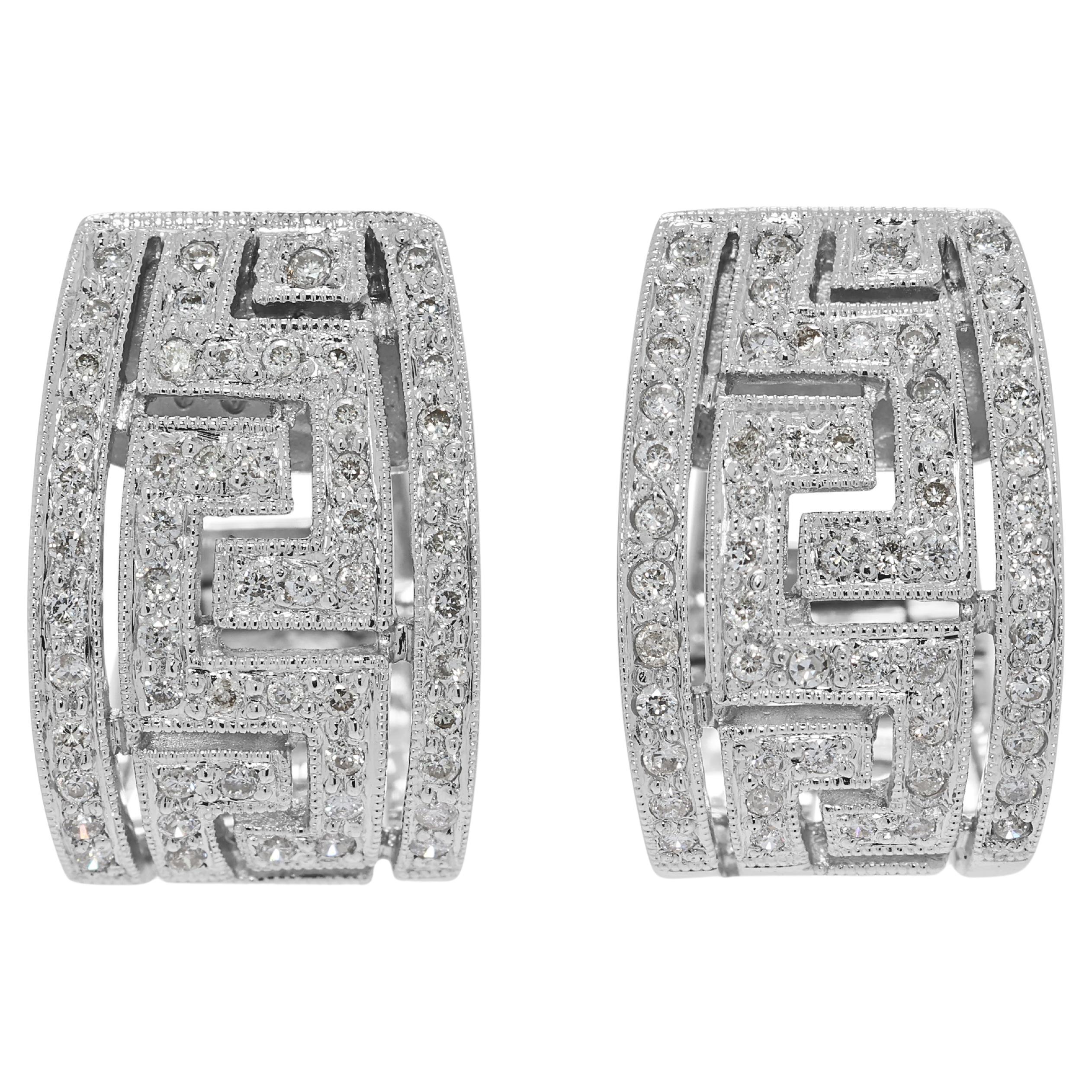 Lussuosi orecchini con diamanti da 0,51 carati in oro bianco 18 carati