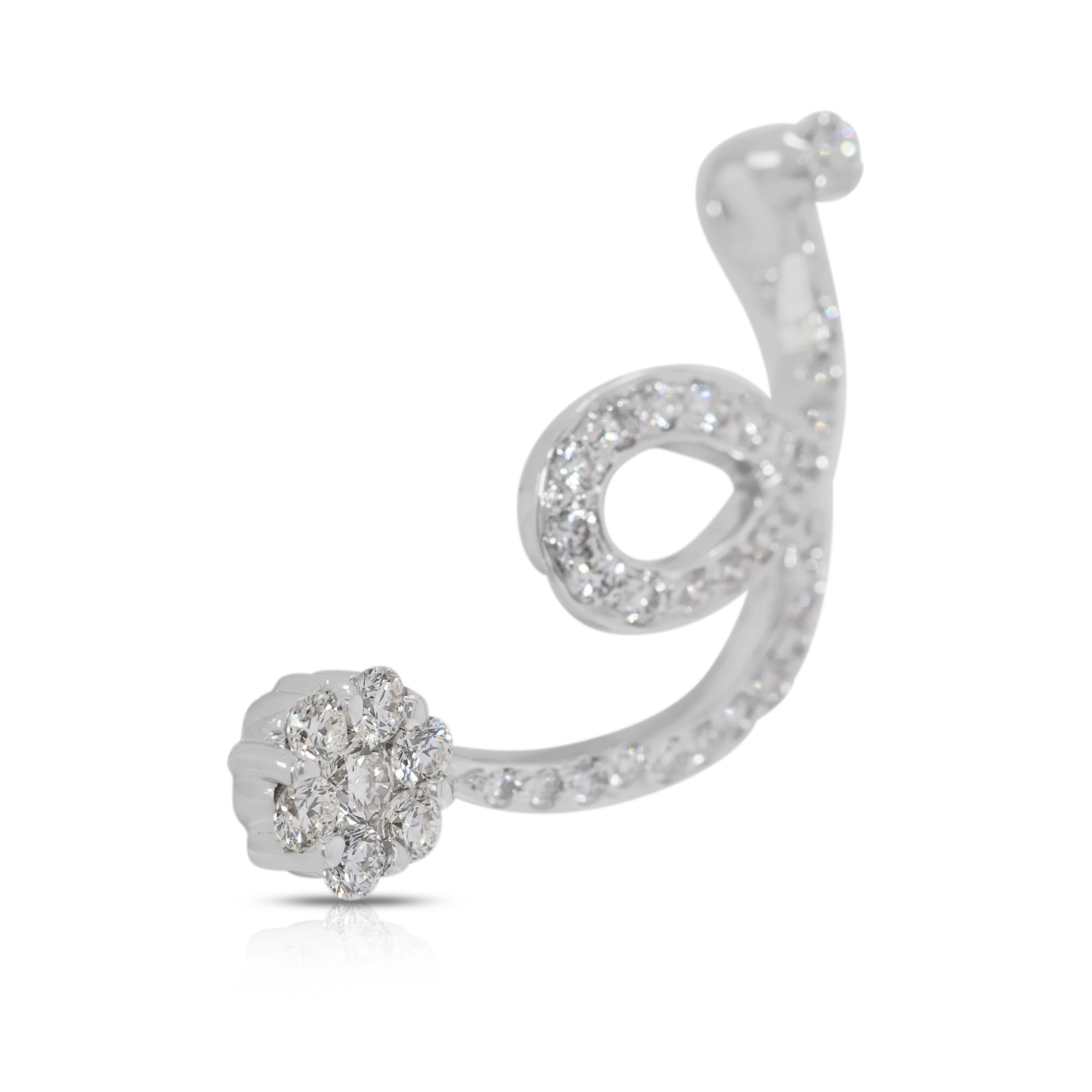 Lujoso colgante de diamantes naturales de 0,52 ct en oro blanco de 18 quilates Corte redondo en venta