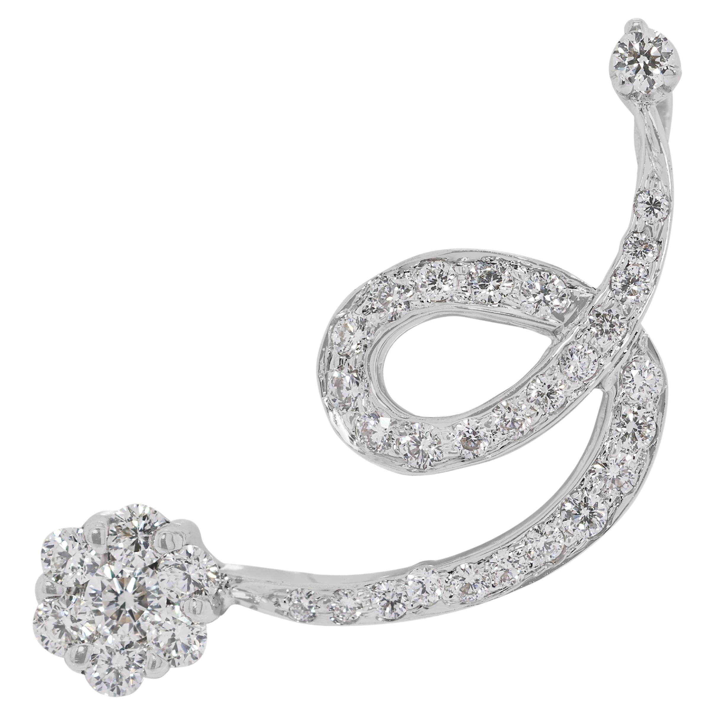 Lujoso colgante de diamantes naturales de 0,52 ct en oro blanco de 18 quilates
