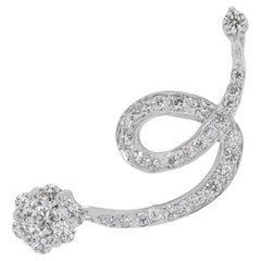 Lujoso colgante de diamantes naturales de 0,52 ct en oro blanco de 18 quilates