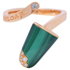 Luxurious 0.54ct Bvlgari Gelati Malachite 
Diamond Ring in 18K Rose Gold