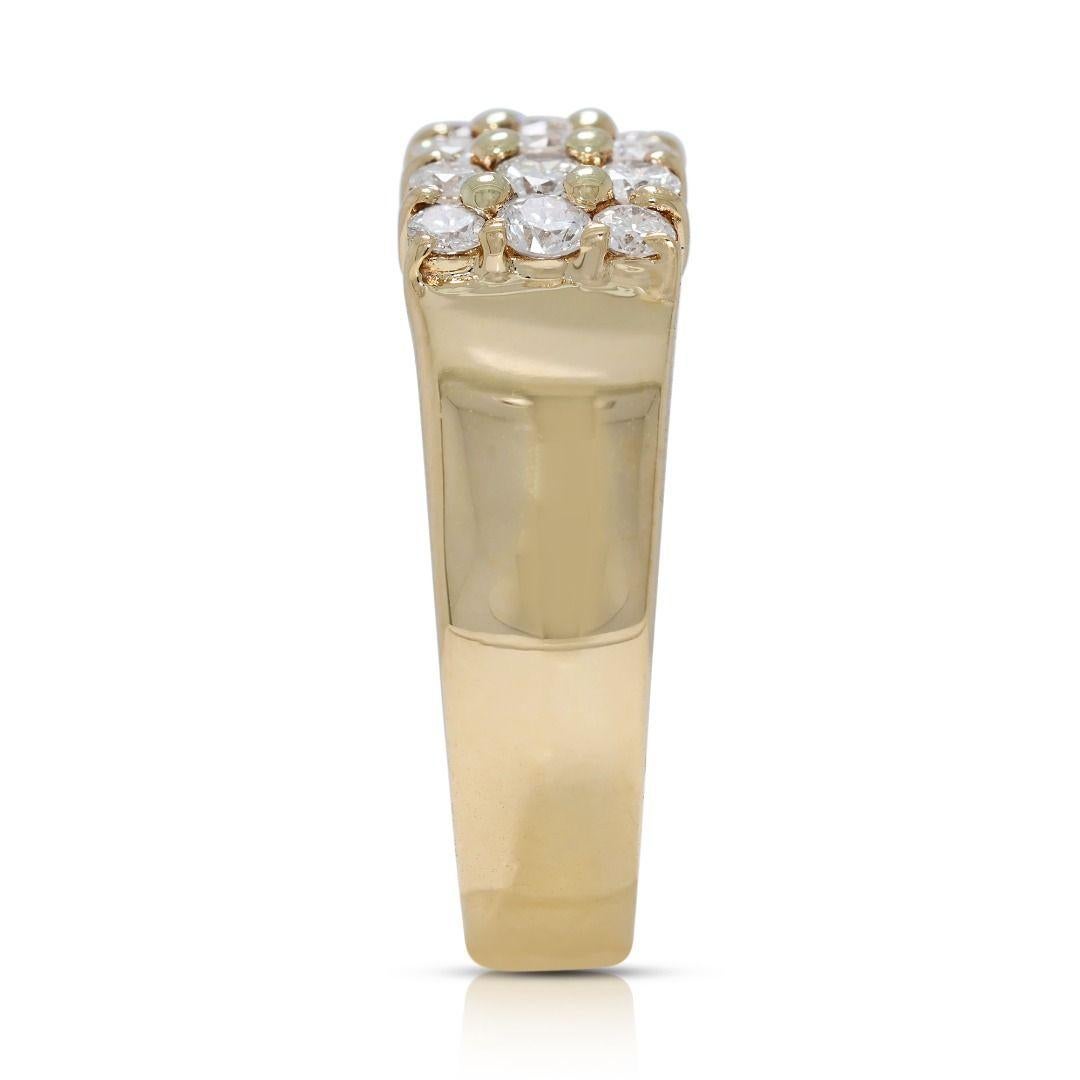 Luxueuse bague en or jaune 18 carats avec diamant naturel de 0,59 carat en vente 1