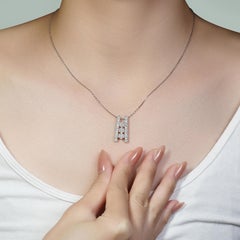 Luxurious 0.67 carat Natural Diamond Pendant in 18k White Gold - Pendant Only