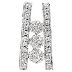 Luxueux pendentif en or blanc 18 carats avec diamant naturel de 0,67 carat