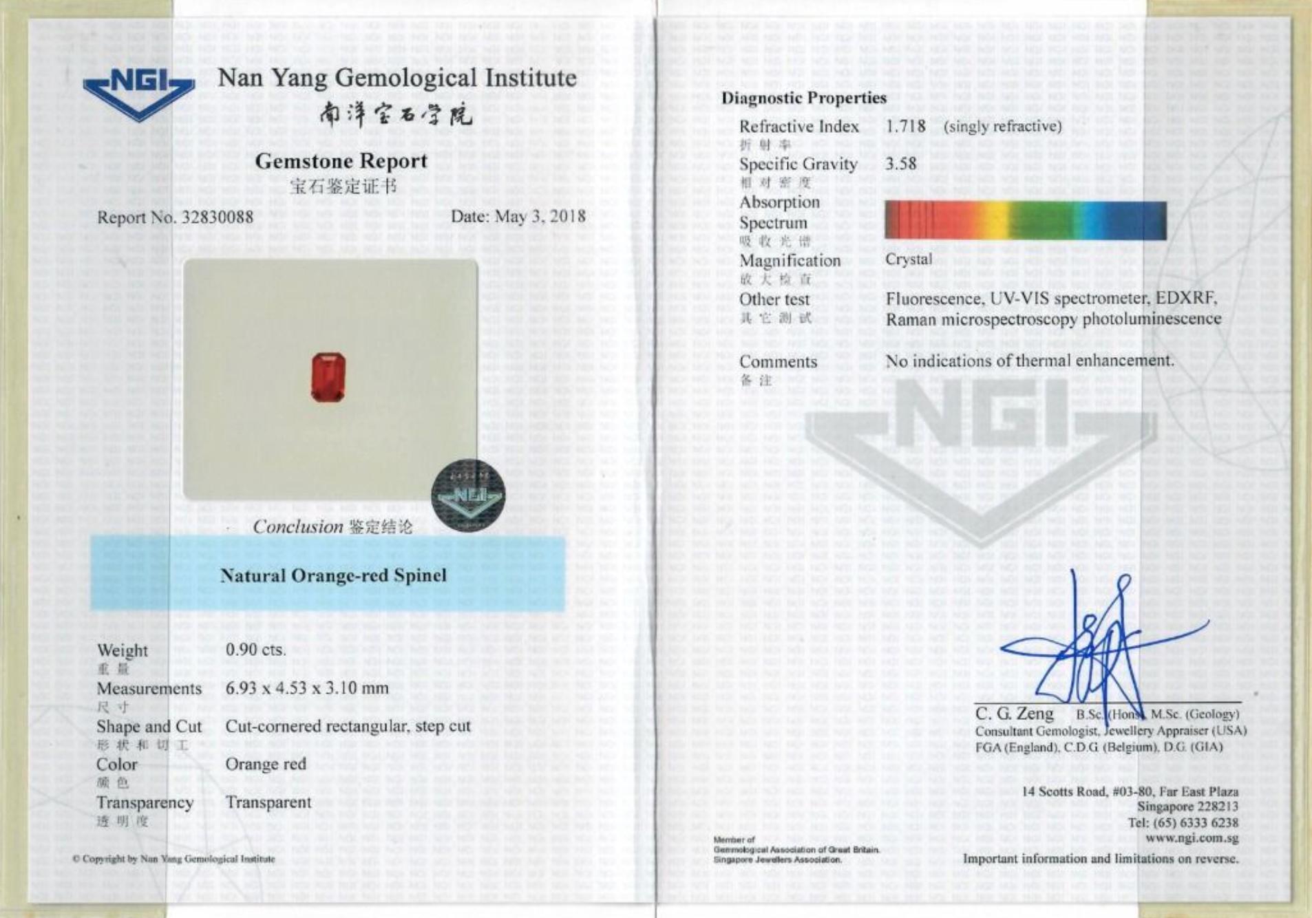 Luxueuse bague en or rose 18 carats de 1,14ct avec spinelle, rubis et diamant - Certifiée NGI Pour femmes en vente