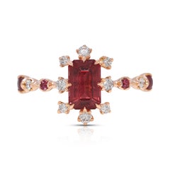 Luxuriöser 1,14ct Spinell, Rubin & Diamant Ring in 18K Rose Gold - NGI zertifiziert