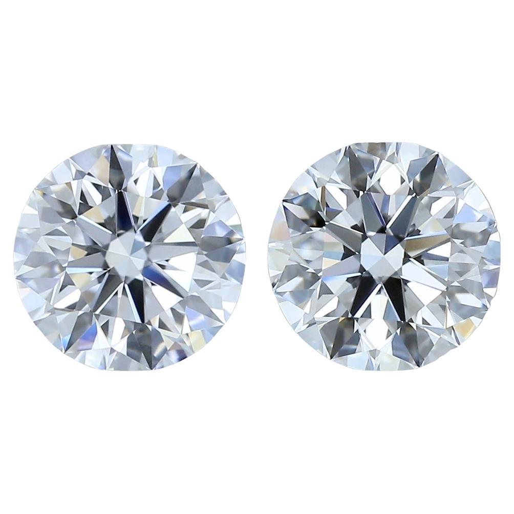 Lussuosa coppia di diamanti rotondi Nature da 1,22 carati - certificati IGI