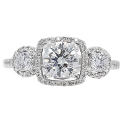 Luxurious 1.28ct Natural Diamond Ring in 18K White Gold