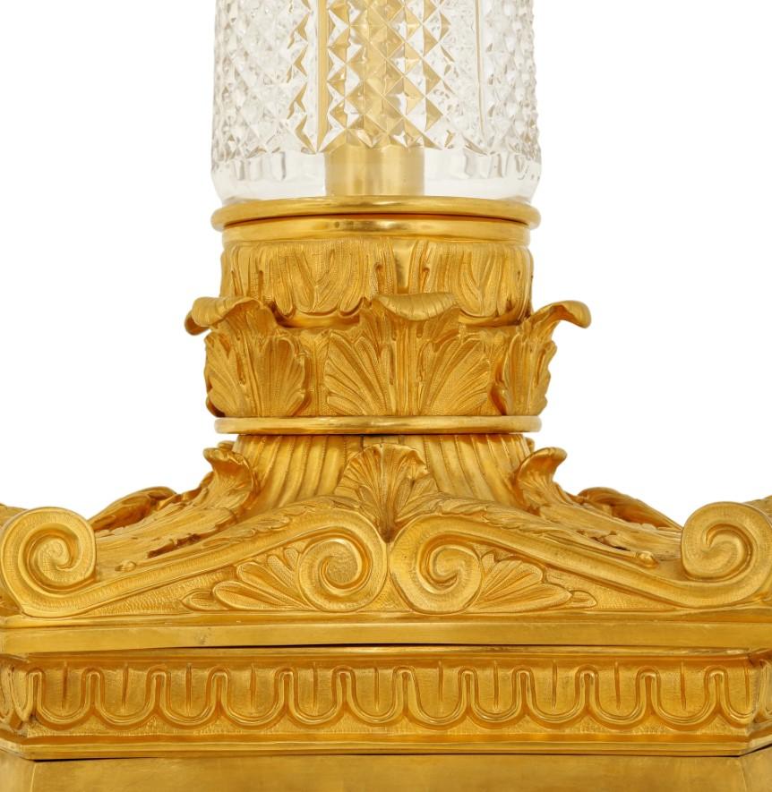 Gilt Luxurious 13-Light Torchère on Tripod Base For Sale