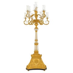 Antique Luxurious 13-Light Torchère on Tripod Base