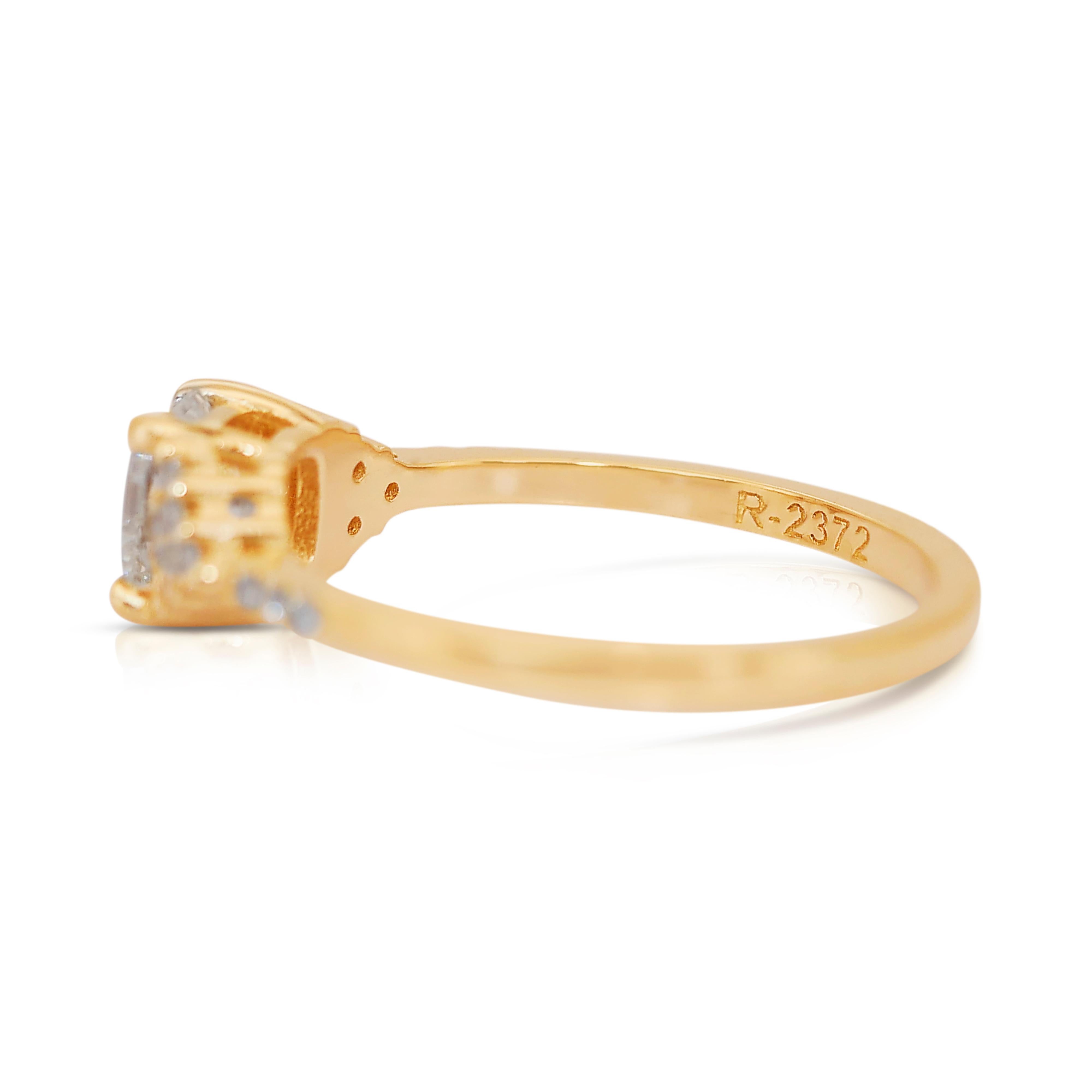 Luxueuse double taille idéale de 1,30 carat  Bague pavée de diamants Neuf - En vente à רמת גן, IL
