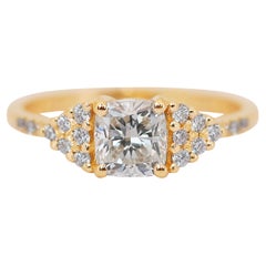 Luxurious 1.30ct Double Excellent Ideal Cut  Diamonds Pave Ring