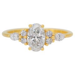 Luxurious 1.40ct Double Excellent Ideal Cut Diamonds Pave Ring