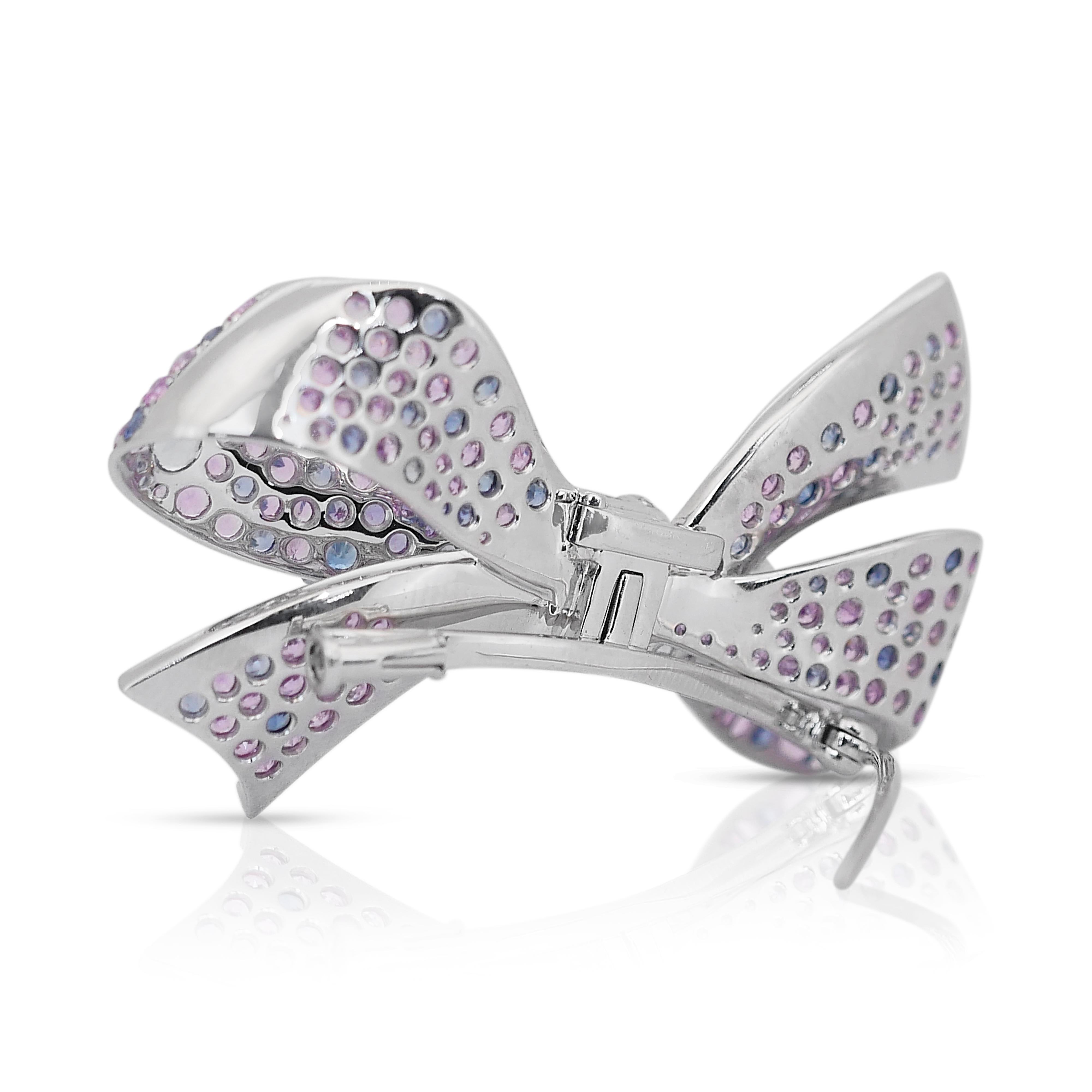 Bracelet jonc luxueux en or blanc 14 carats avec diamants et pierres précieuses 14,71 carats en vente 5