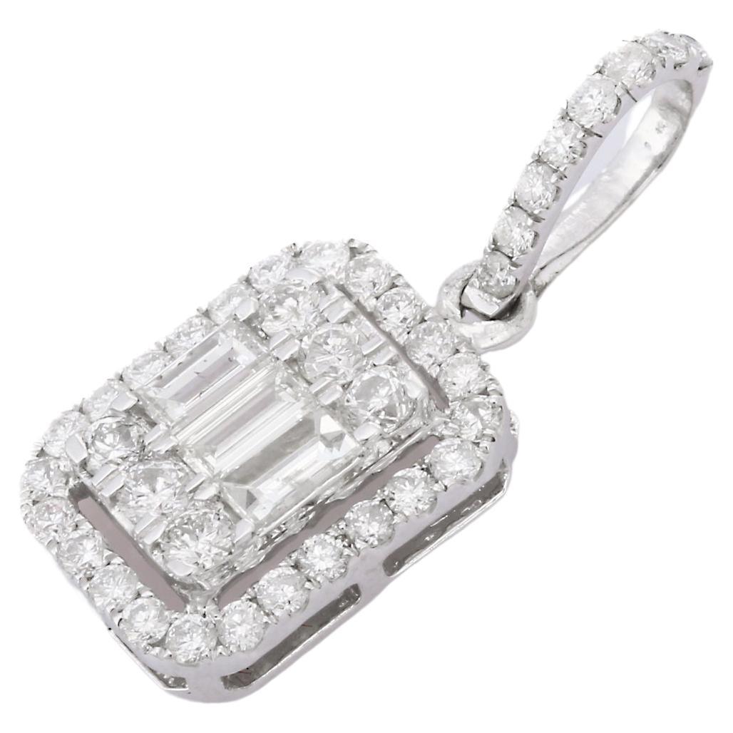 Statement-Diamant-Anhänger aus 14 Karat Weißgold für Hochzeit