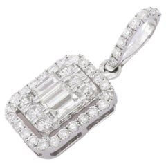 Luxurious 14K White Gold Statement Diamond Pendant for Wedding