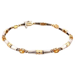 Luxurious 14K Yellow & White Gold Citrine Bracelet