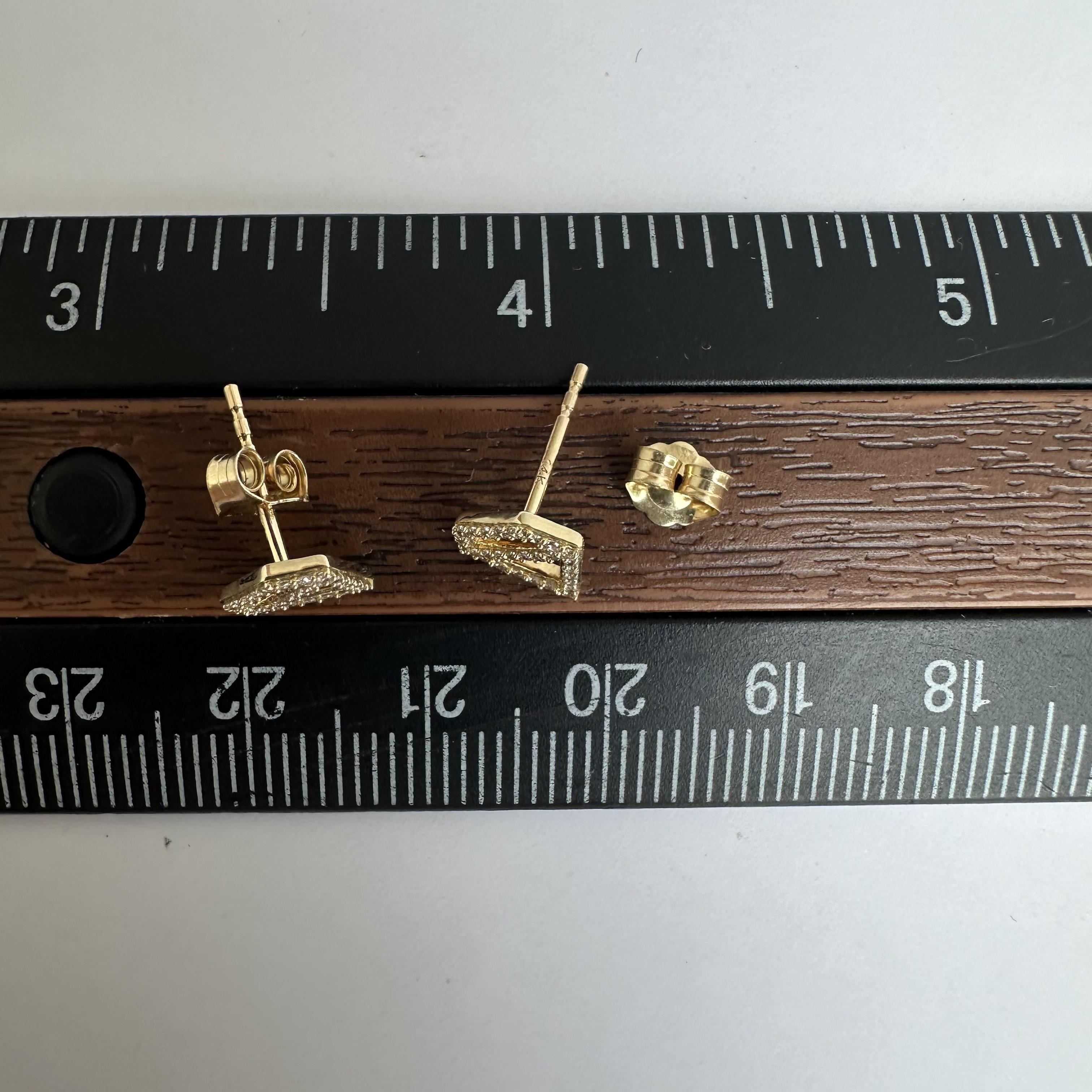 Luxuriöse Ohrringe in Form von Diamanten aus 14 Karat Gelbgold - 0,17 Karat GH SI Diamanten, neu im Zustand „Neu“ im Angebot in West Hempstead, NY