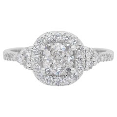 Luxuriöser 1,53ct Diamanten Halo Ring in 18k Weißgold - IGI zertifiziert