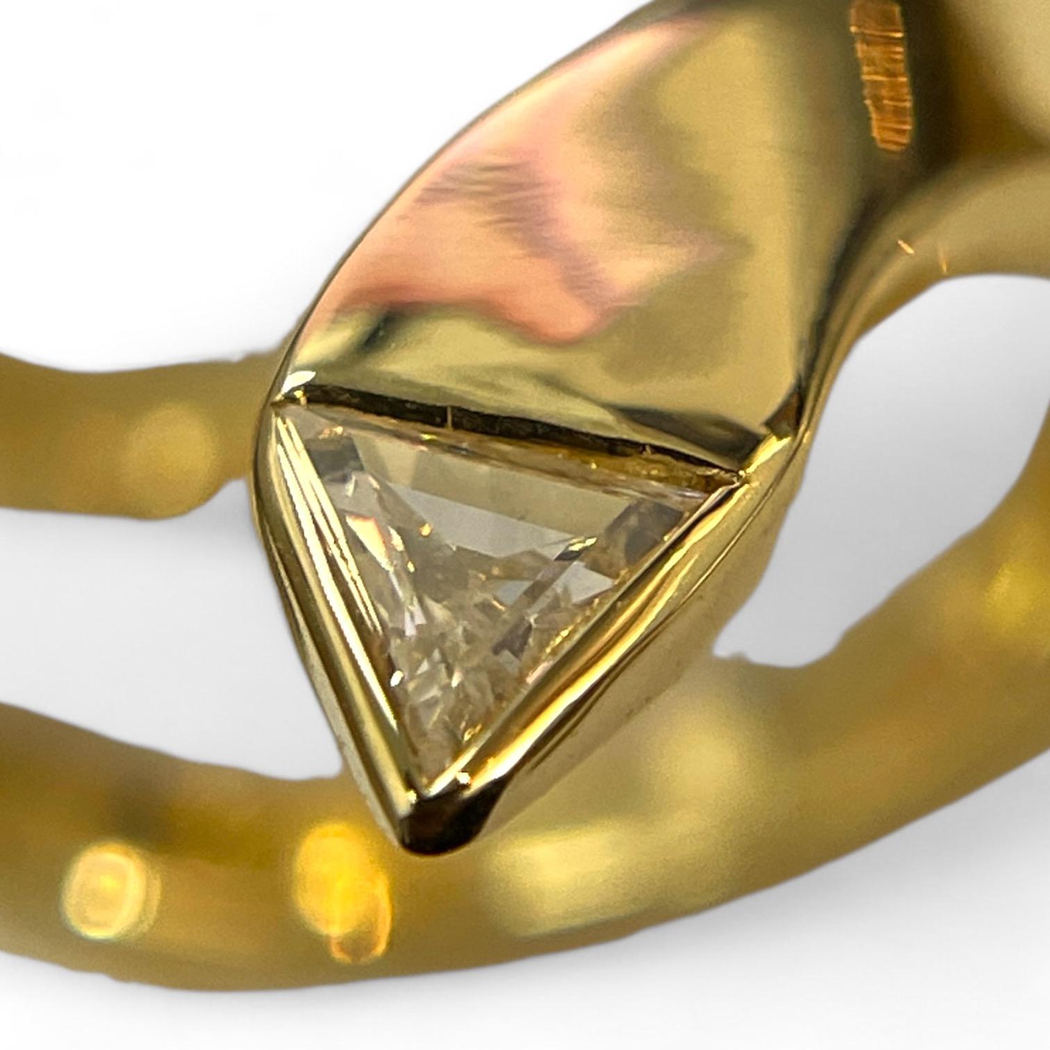 Modern 1.55+0.14 center carat diamond 18K Gold Serpent Ring with GIA Certificate I SI1