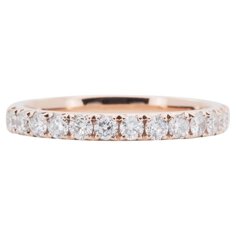Luxurious 18k Rose Gold Pave Band Ring with 0.20 Ct Natural Diamonds For Sale