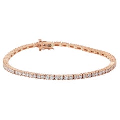 Luxurious 18k Rose gold Tennis Bracelet with 5.2 ct Natural Diamonds IGI Cert