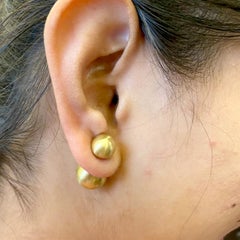 Luxurious 18k Satin finish gold ball tunnel earring