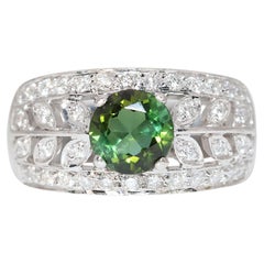 Luxurious 18k White Gold Band Ring with 1.20 Ct Natural Diamonds-IGI Certificate