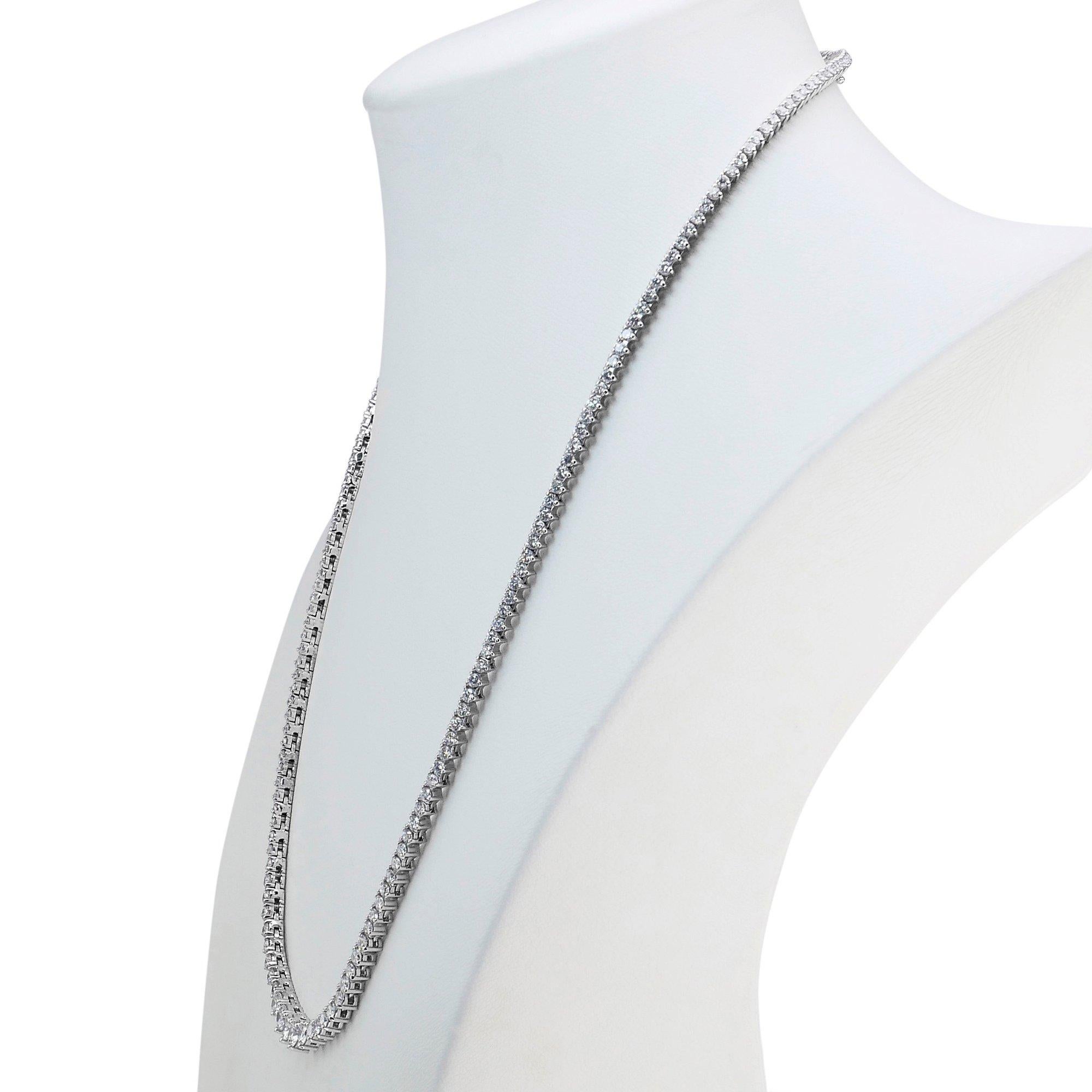 Luxuriöse Diamant-Halskette aus 18 Karat Weißgold mit 7,63 Karat - IGI-zertifiziert im Zustand „Neu“ im Angebot in רמת גן, IL