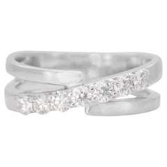 Luxurious 18K White Gold Diamond Ring with 0.49 ct Natural Diamonds