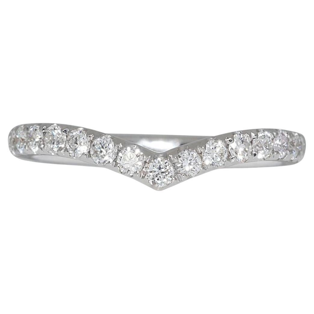 Luxurious 18K White Gold Eternity Diamond Ring with 0.23ct Natural Diamond For Sale