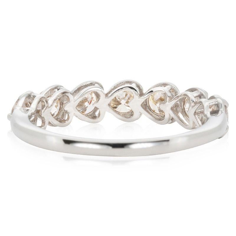 Luxurious 18K White Gold Half Eternity Ring with 1 ct Natural Diamonds 1