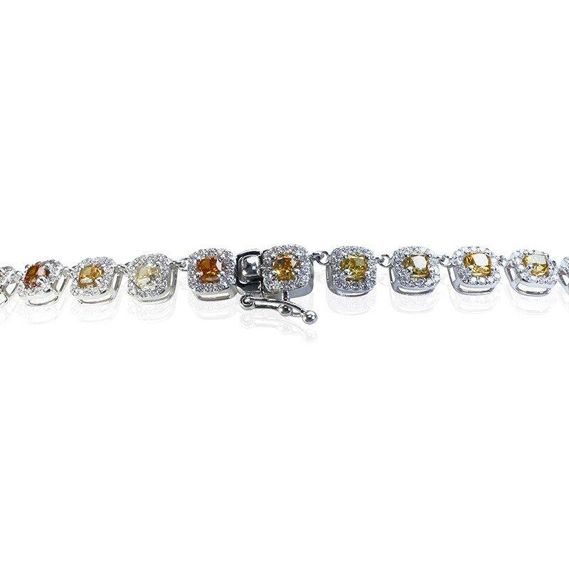 Luxurious 18k White Gold Halo Riviera Necklace 31.0 Ct Natural Diamonds AIG Cert 3