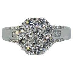  Luxurious 18K White Gold Ring 1.26 ct  Natural Diamonds  IGI Certificate