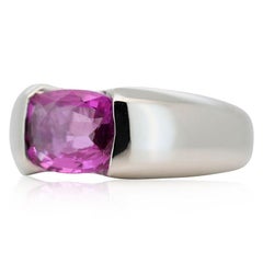 Luxuriser Ring aus 18 Karat Weigold mit 1,54 Karat natrlichem Saphir und Diamant NGI-zertifiziert