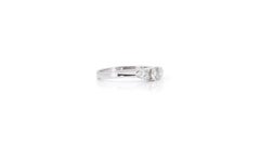Luxurious 18k White Gold Three Stone Ring with 0.25 Ct Natural Diamonds